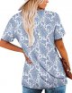 Womens V Neck Casual Blouse Button Down T Shirts Flare and Flowy Tops