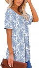Womens V Neck Casual Blouse Button Down T Shirts Flare and Flowy Tops